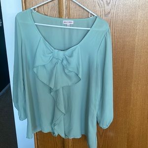 Mint Green Blouse with Bow Detail